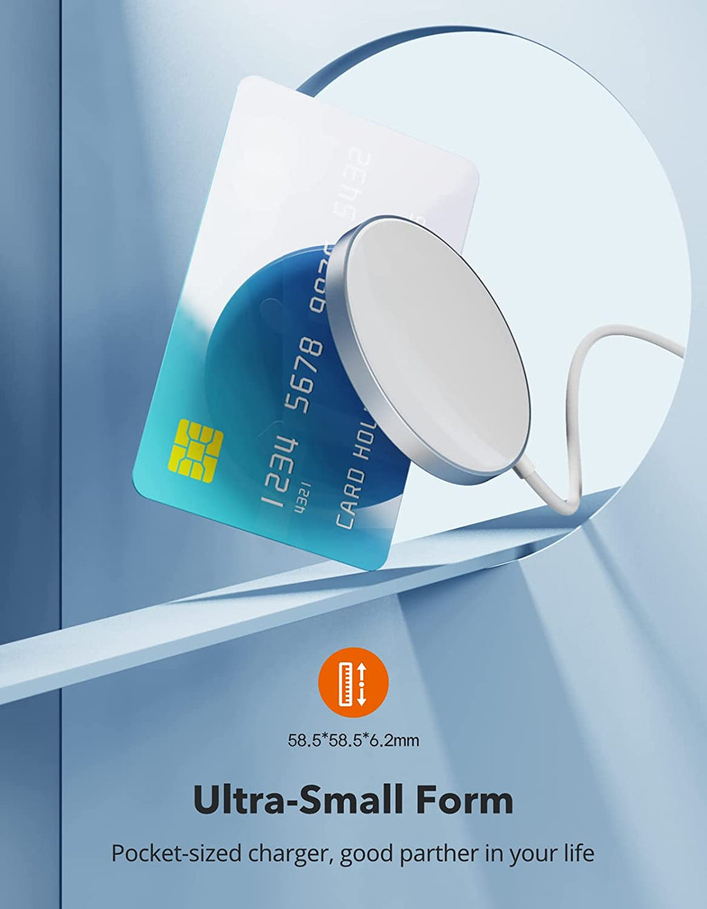 Magnetic Wireless Charging Pad Compatible with MagSafe for iPhone 14 Series, iPhone 13 Series, AirPods, Silver