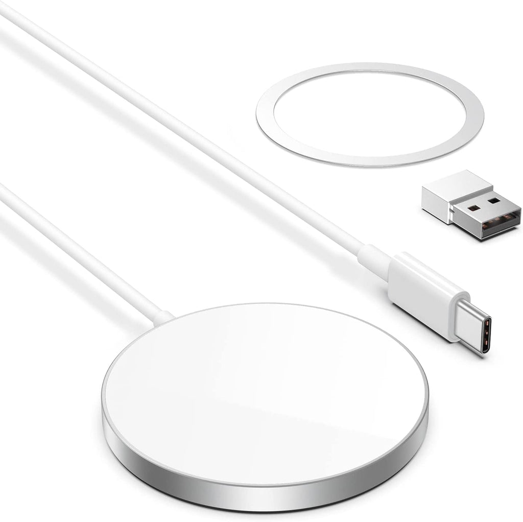 Magnetic Wireless Charging Pad Compatible with MagSafe for iPhone 14 Series, iPhone 13 Series, AirPods, Silver