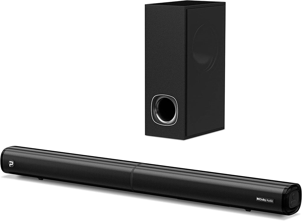 2.1 Channel Sound Bar with Subwoofer, Dolby Compatible, HDMI (ARC), Bluetooth 5.0, Optical, and Aux Connectivity – Model D6